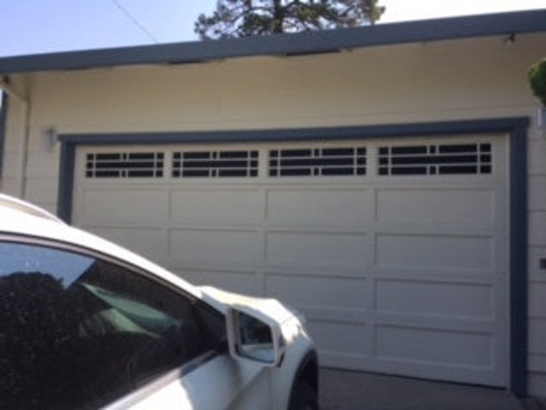 Prairie 34 x7 Long Panel Faux Garage Door Windows Decals Designed For Wide Panel Doors image 6