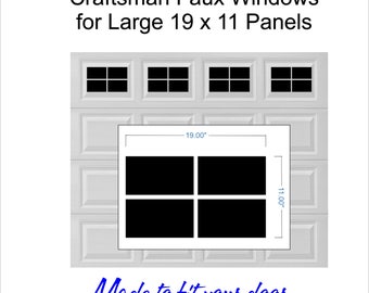 Craftsman Style Vinyl Garage Door Decal Kit Faux Windows Only - for 19 x 11 panels