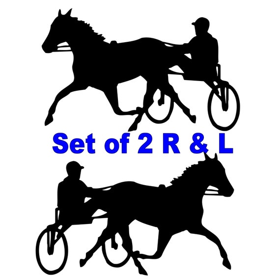 Sulky Horse Racing Vinyl Decals Set of 2 17 X Etsy