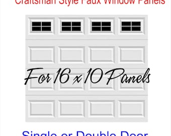 Craftsman Style Vinyl Garage Door Decal Kit 16 x 10 Faux Windows - 4 squares per