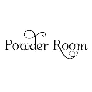 Powder Room As Vinyl Decal / Sticker Easier Than Paint or Stencils Select Color image 1