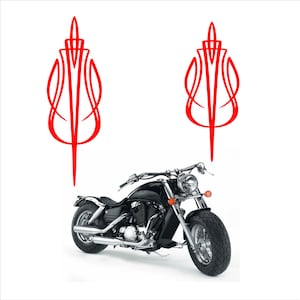 Tail & Gas Tank Scroll Pinstripe Decal - Fits Harley - Honda - Triumph  - Select Color - WGP02