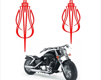 Tail & Gas Tank Scroll Pinstripe Decal - Fits Harley - Honda - Triumph  - Select Color - WGP02