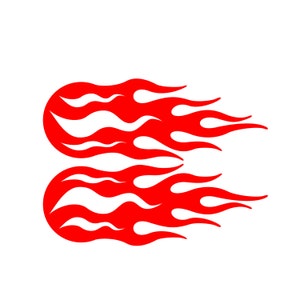 Flame Vinyl Decals - VT9 Style - Car, Motorcycle, Laptop - Set of 2