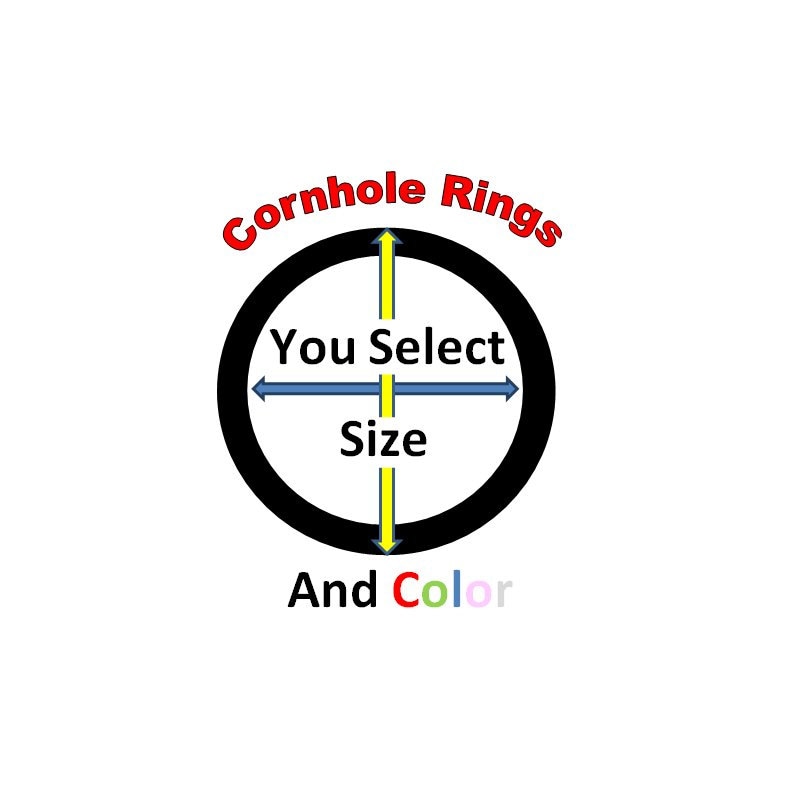 CORN HOLE Rings / Circles Vinyl Decals / Stickers - Select Color and Size  - Cornhole Fun for Everyone !!