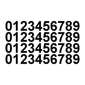 0-9 Numbers Set of 40 Vinyl Decals Stickers - Helmet, Boat, House - Select Size & Color