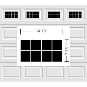 Carriage  House  / Craftsman Style Faux Windows Garage Door Decal Kit - Ver 3 - 8 Square Windows