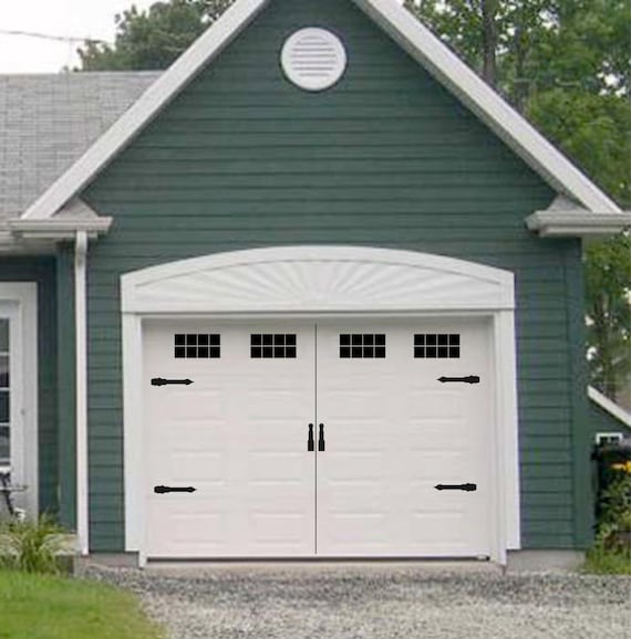 Carriage House Style Vinyl Garage Door Decal Kit Faux Windows Etsy