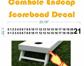 Set of 2 Cornhole End Cap Scoreboard Decals - Version 2 - Select Color