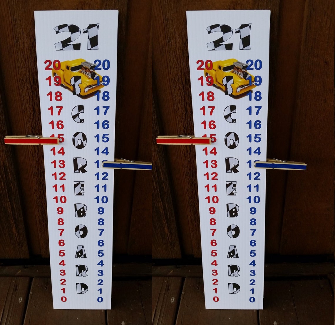 Set of 2 Scoreboard Score Keeper Hot Rod Racing Theme UV & Etsy