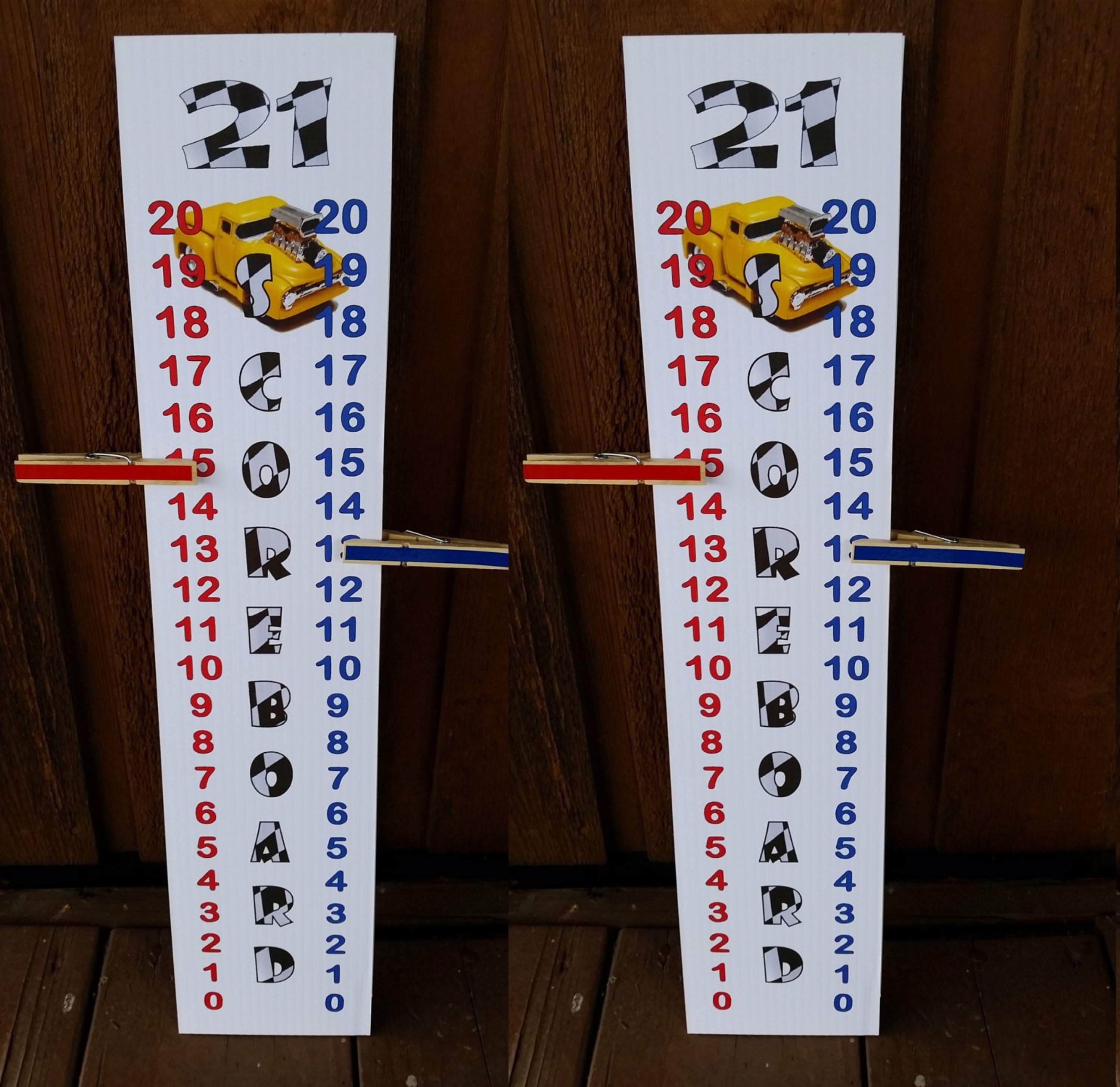 Set Of 2 Scoreboard Score Keeper Hot Rod Racing Theme Uv Etsy