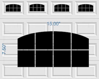 Carriage House Arched Window Style Faux Garage Door Vinyl Decals - No Faux Hardware