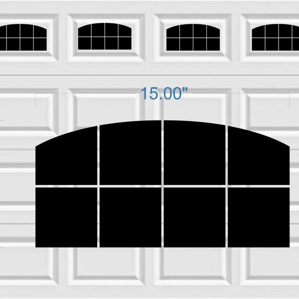 Carriage House Arched Window Style Faux Garage Door Vinyl Decals - No Faux Hardware