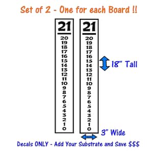 Cornhole Scoreboard Decals Set of 2 18x3 - DIY Sign - Select your favorite Color