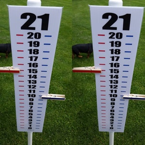 Cornhole Scoreboard Set: Red, White, Blue, Black - 18&quot; x 4&quot; Set of 2