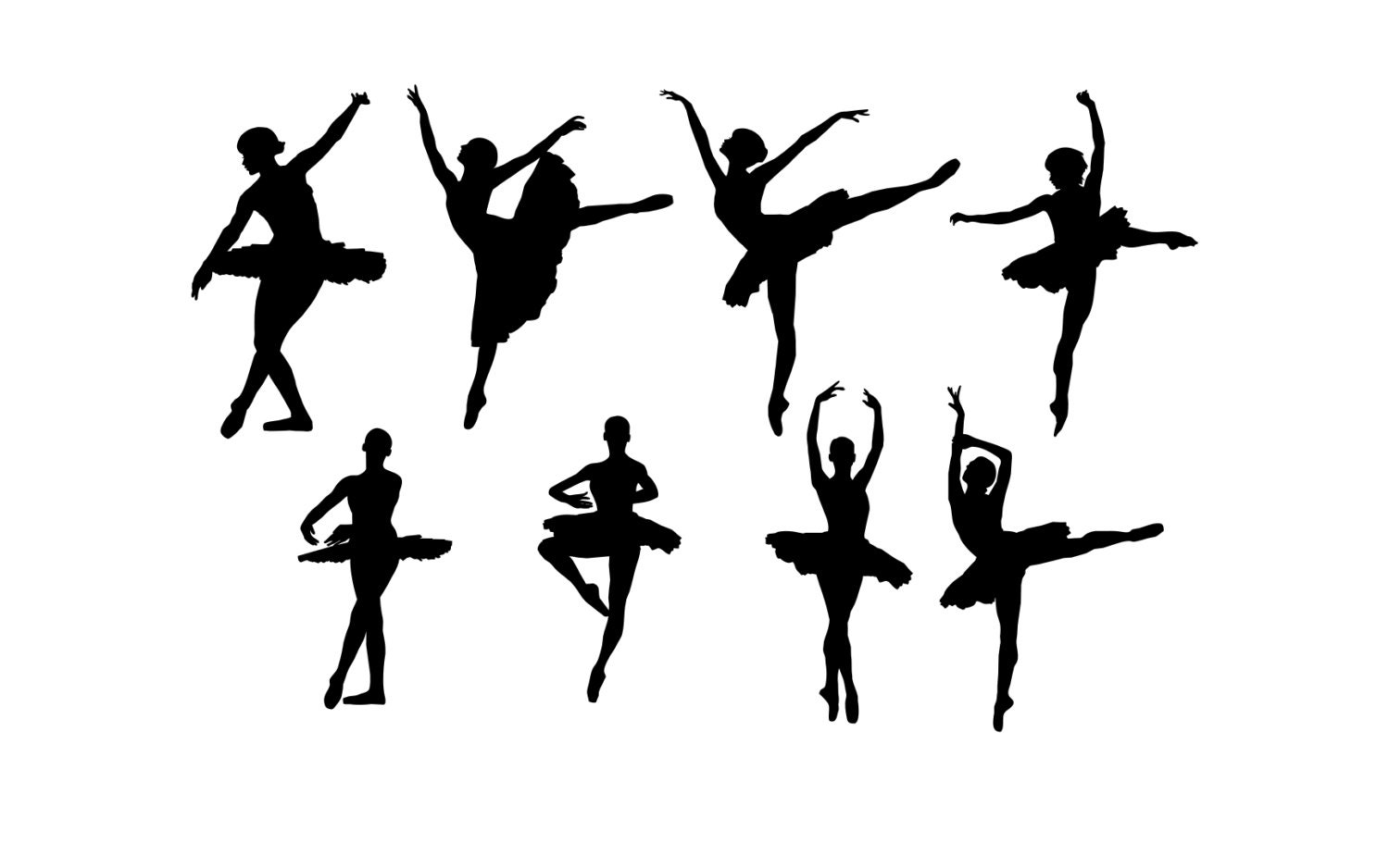 Ballerinas Set of 8 Silhouette Ballet Dancers VINYL DECAL - Etsy