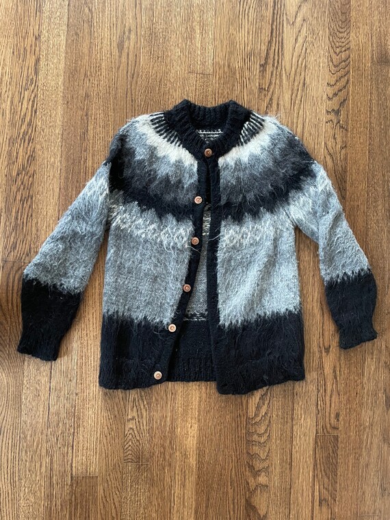 Handmade angora/mohair cardigan