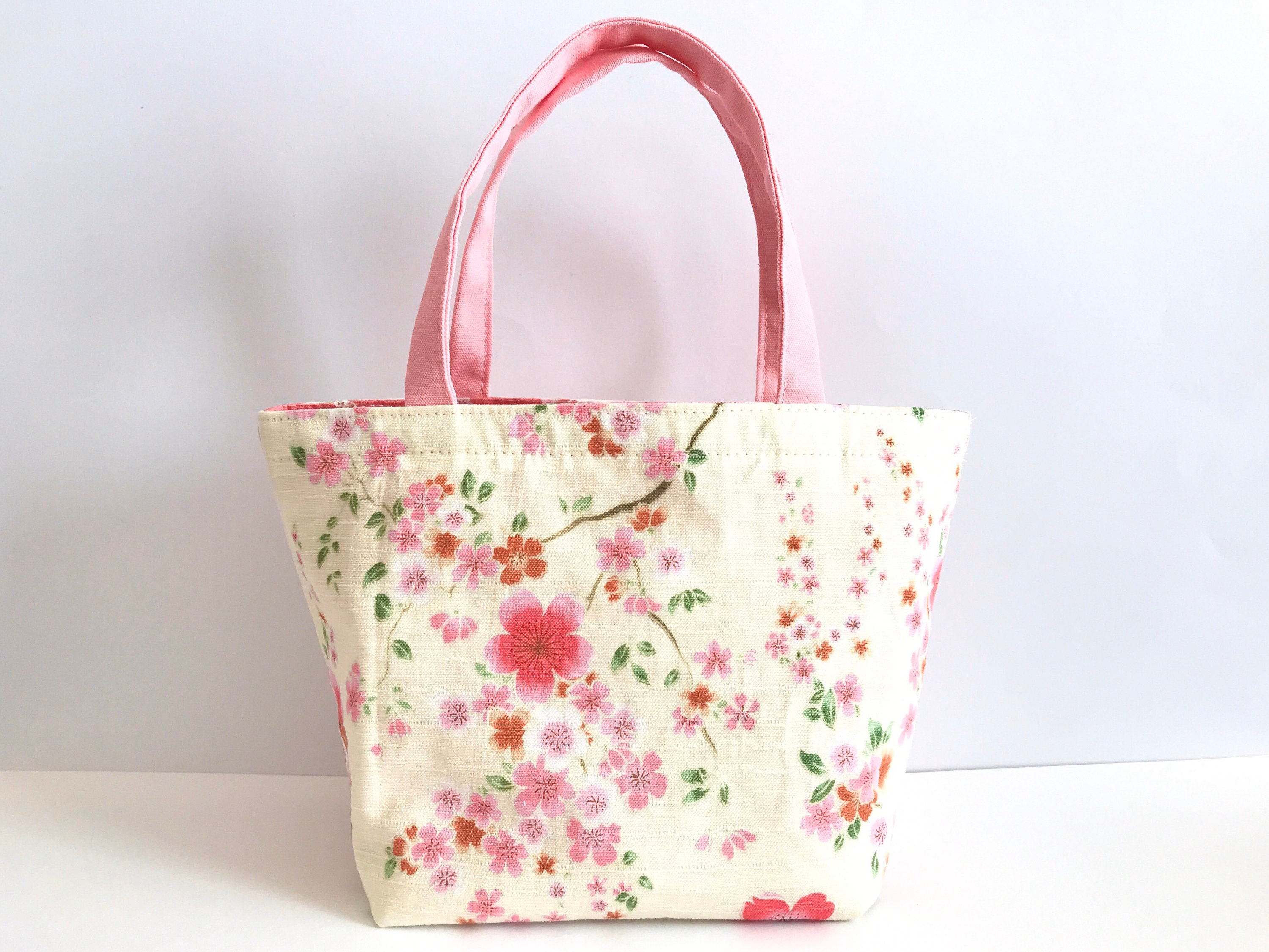 Japanese Fabric Reversible Mini Tote Bag / Handmade Reversible 