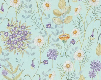 Daisy Fabric, per meter,  poplin fabric, Craft cotton, Daisy Theme, fabrics per yard, DIY projects