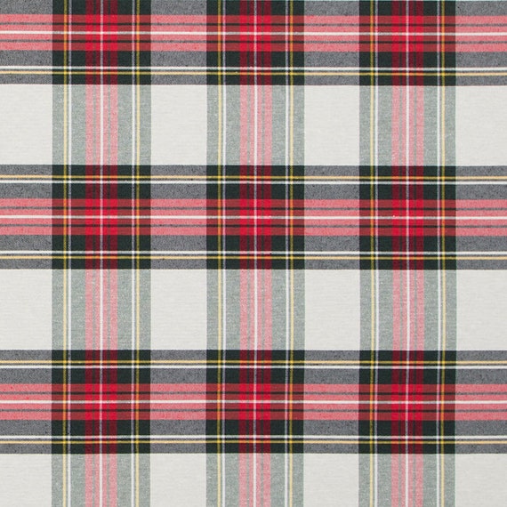 Home Decor Fabric Classic Tartan Fabric Green Blue Maize Etsy
