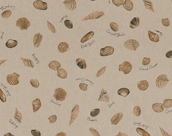 Sea Shell Fabric by yard/meter Medium-heavy weight fabric, suitable for cushion covers, light curtains, crafts, skirts,wedding