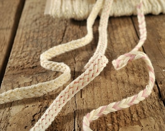 編み紐、7 mm/0.27 インチ、さまざまな色の編み紐、編み紐、トリミング編み紐、リボン装飾トリム、ファブリックトリム、ウェディングトリム