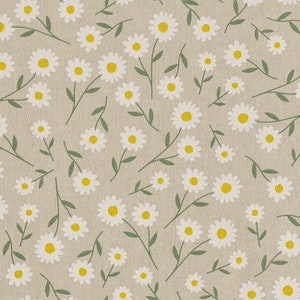 Daisy fabric by yard, Marguerita Fabric, per half meter, Floral style fabric, Quality fabric