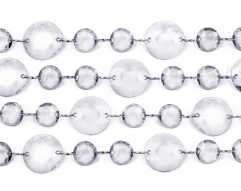 Crystal garland, Clear Bead, 1 meter, Garland of Clear Acrylic Bead