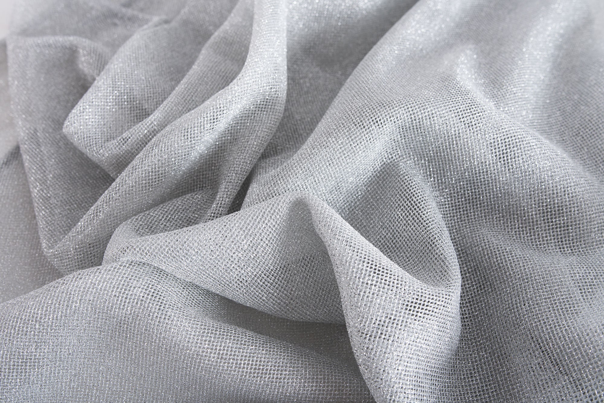 Tissu Tulle Lurex Résille (Filet Métallique) Au Mètre - Argenté - 1m40 X 1m - Neuf