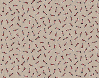 Mini Light house Fabric by yard/meter Medium-heavy weight fabric, suitable for cushion covers, light curtains, crafts, skirts,wedding