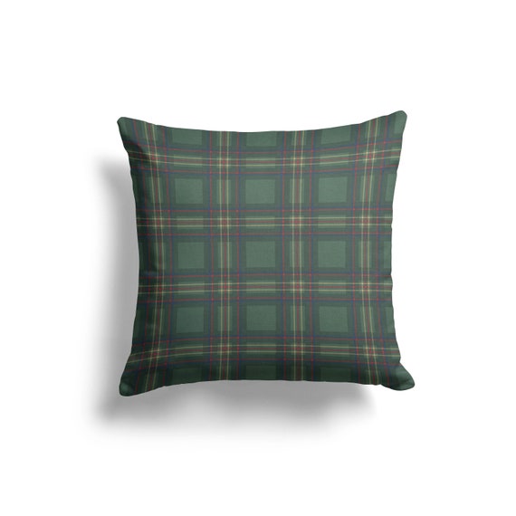 Green plaid pillow covers cheap
