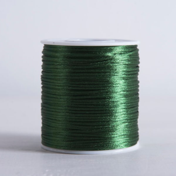 Cordon de queue de rat en satin vert en plusieurs couleurs - 2mm, Cordon de satin, Bijoux, décorations, Cordon de satin de fournitures artisanales, 10 m - 10,93 Yards