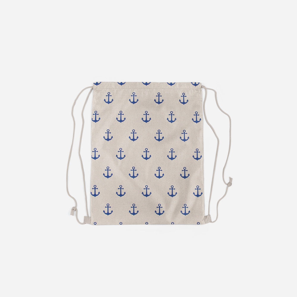 Anchors Drawstring Backpack, Linen look Backpack, Toddlers backpack, Toys BackPack, Books Backpack, Party gift