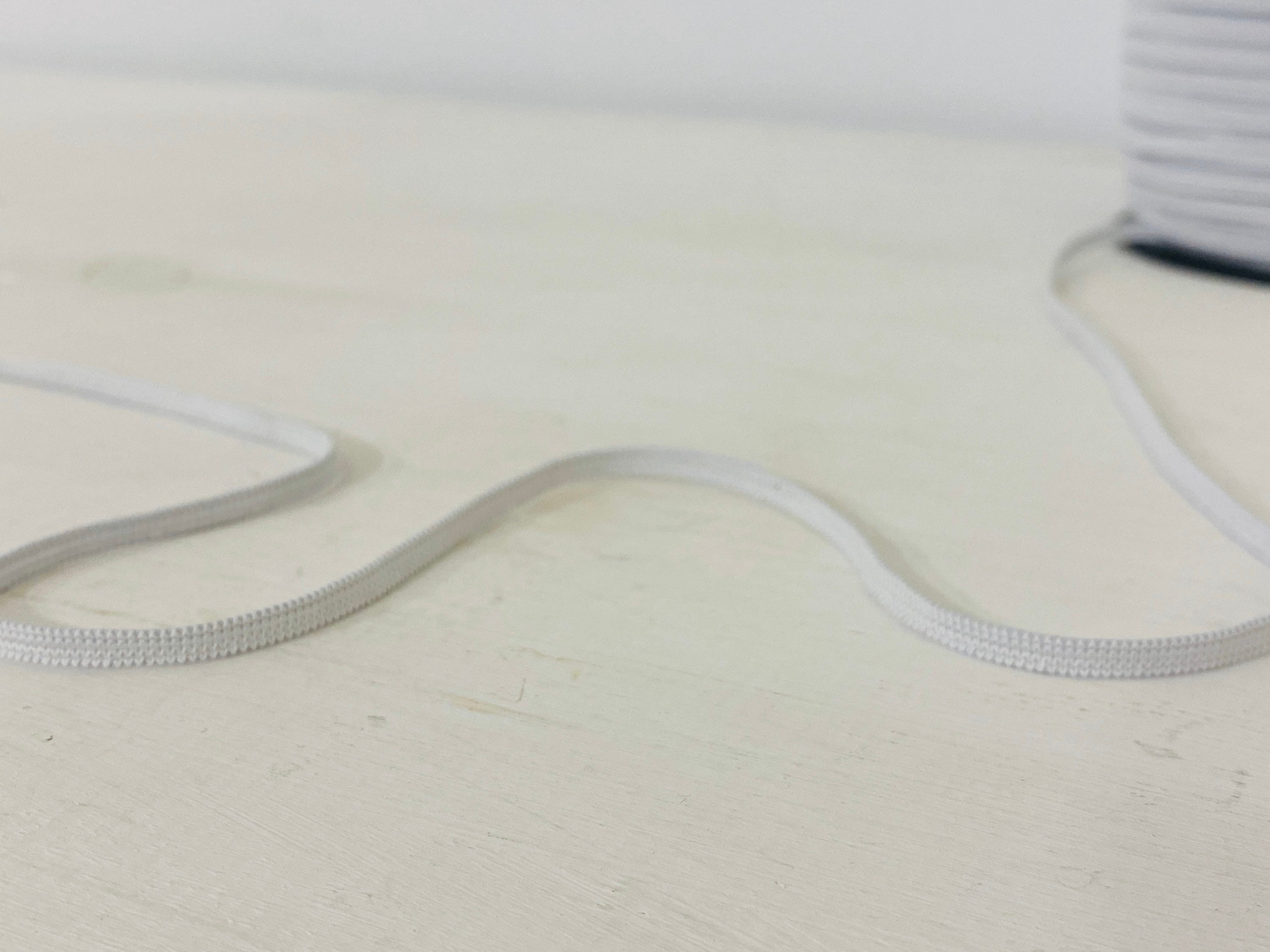 0.16" Stretch White Knit Elastic Band, Maschera facciale Elastica, Nastro Elastico, Nastro elastico Earloop, Nastro elastico stretto, Nastro maschera