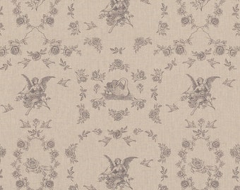 Angel Story, Home Decor Fabric, Linenlook fabric,  Fabric by the Yard, COTTON Fabric, Quilting Fabric