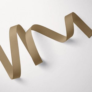 Nastro beige scuro, nastro grosgrain, grosgrain tagliato a misura, grosgrain nastro, nastro grosgrain doppio lato, nastro per metro,