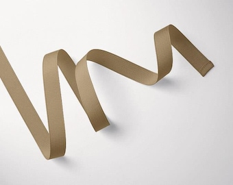 Dark Beige Ribbon, Grosgrain Ribbon, Grosgrain by yard, Ribbon Grosgrain, Double Side Grosgrain Ribbon, Ribbon by Meter,