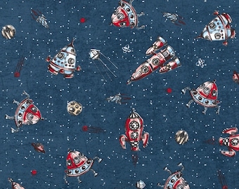 Spaceship Fabric, Children fabric, Space Decoration, Children Room Decoration  Fabric by the Yard, COTTON Fabric, Quilting Fabric