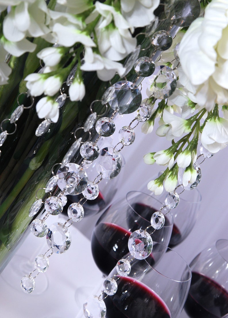 Guirlande de cristal, Perle transparente, 1 mètre, Guirlande de perle acrylique transparente image 7