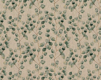 Eucalyptus Mini. Fabric by the Meter - Nature Theme Craft Cotton for Upholstery, Home Decor, and DIY Projects - Fabrics per Yard