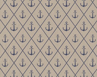 Anchors Fabric by yard/meter Medium-heavy weight fabric, suitable for cushion covers, light curtains, crafts, skirts,wedding