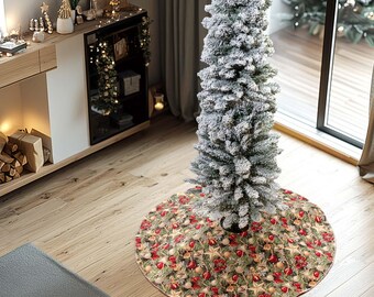 Luxury Gobelin Tree Skirt 90 cm - 36 in – Premium Christmas Tree Base Cover in Elegant Tapestry Fabric