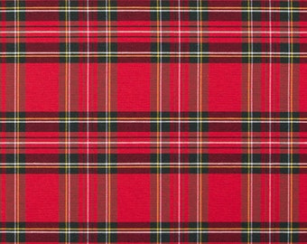 Red Original Scottish Tartan Fabric,  Tartan Fabric by the Yard, COTTON Fabric, blue Plaid Fabric, Plaid Fabric,  classic tartan fabric