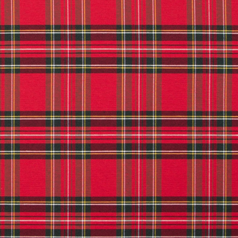 Red Original Scottish Tartan Fabric, Tartan Fabric by the Yard, COTTON Fabric, blue Plaid Fabric, Plaid Fabric, classic tartan fabric image 1