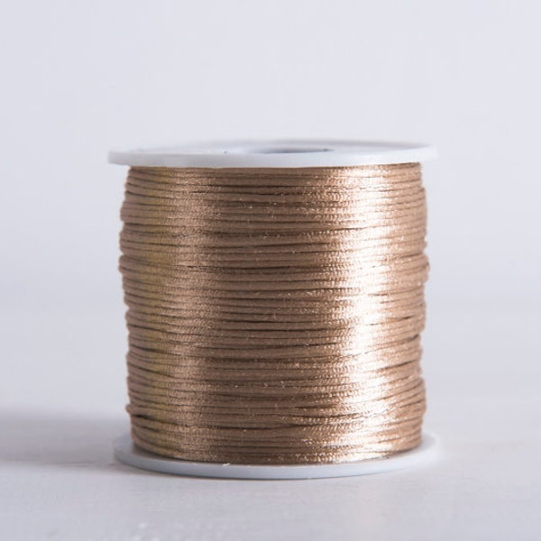 Cordon de queue de rat en satin beige en plusieurs couleurs - 2mm, Cordon de satin, Bijoux, décorations, Cordon de satin de fournitures artisanales, 10 m - 10,93 Yards