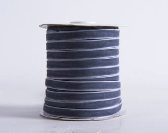 Szara aksamitna wstążka, aksamitna wstążka cięta na wymiar, jednostronna aksamitna wstążka, wykończenie aksamitną wstążką,