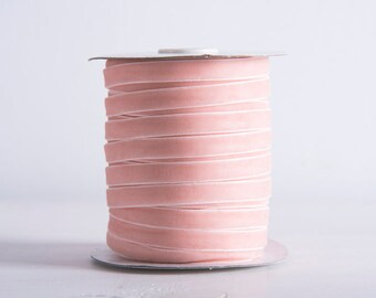 Różowa aksamitna wstążka, aksamitna wstążka cięta na wymiar, jednostronna aksamitna wstążka, wykończenie z aksamitnej wstążki,