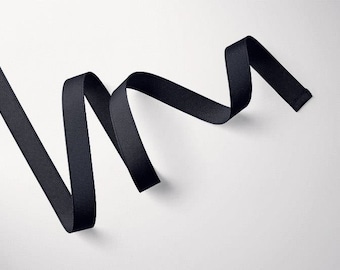 Czarna wstążka, Wstążka grosgrain, Grosgrain cięty na wymiar, Wstążka grosgrain, Wstążka grosgrain dwustronna, Wstążka na metry,