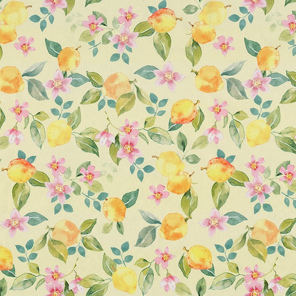 Lemon fabric, per meter,  poplin fabric, Craft cotton, Lemons Theme, fabrics per yard, DIY projects