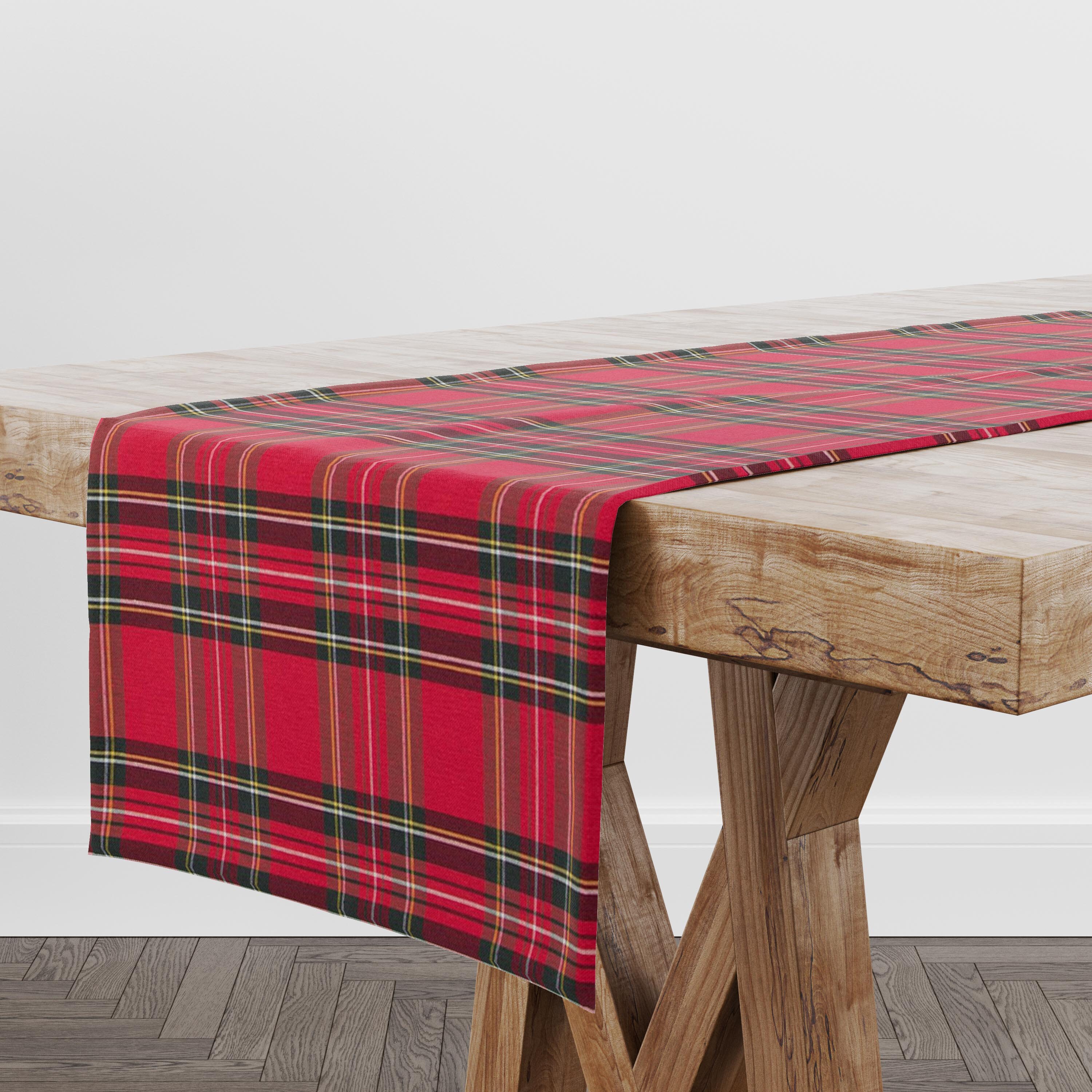 Red Tartan Plaid Table Runner Christmas Table Runner Etsy